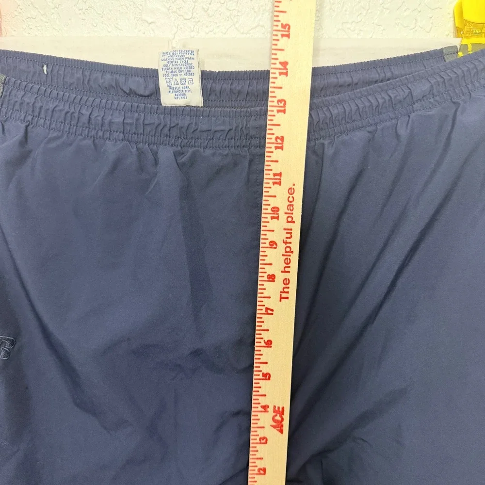 Vintage‎ Russell Athletic Windbreaker Track Pants Mens M Navy Nylon Zip Leg